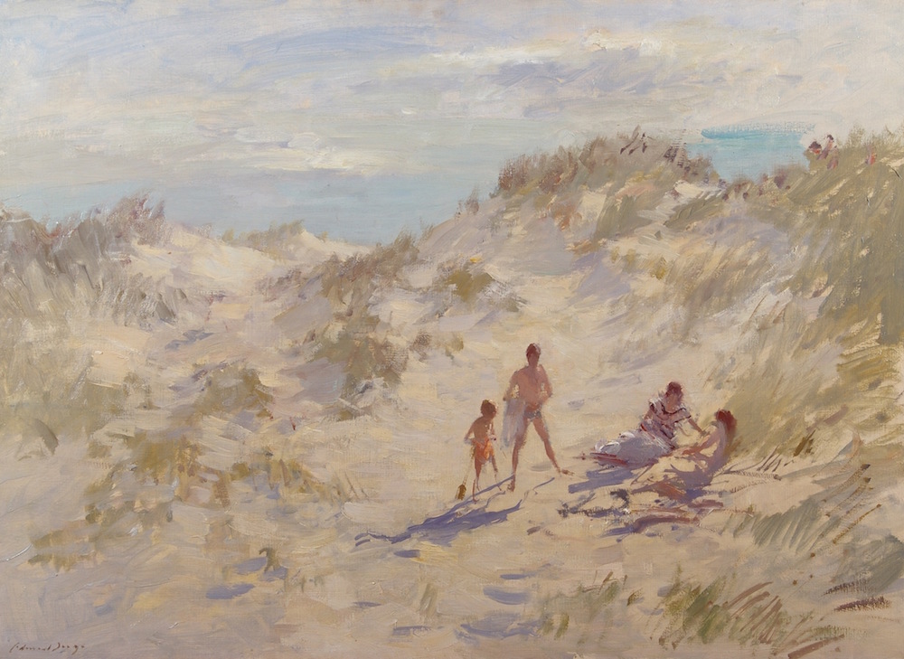 This oil on canvas titled ‘On the Dunes’ by Edward Brian Seago, is priced at £100,000-£150,000 ($152,000-$228,000) with Haynes Fine Art of Broadway at the new Petworth Park Antiques and Fine Art Fair from 8-10 May. Image courtesy Haynes Fine Art and the Antiques Dealers' Fair Ltd.